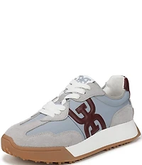Sam Edelman Langley Suede and Nylon Logo Detail Platform Retro Sneakers