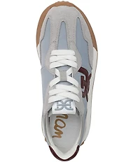 Sam Edelman Langley Suede and Nylon Logo Detail Platform Retro Sneakers