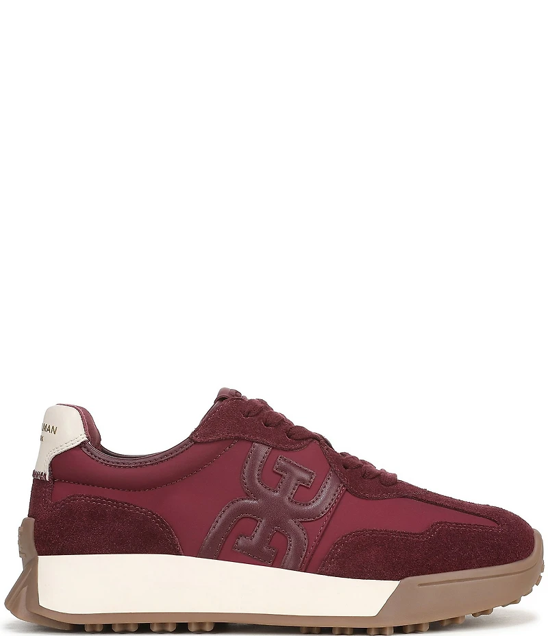 Sam Edelman Langley Suede and Nylon Logo Detail Platform Retro Sneakers