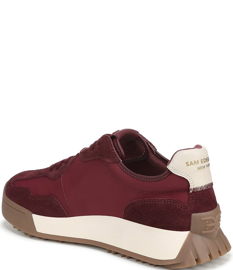 Sam Edelman Langley Suede and Nylon Logo Detail Platform Retro Sneakers