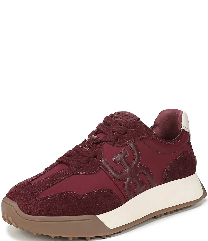 Sam Edelman Langley Suede and Nylon Logo Detail Platform Retro Sneakers