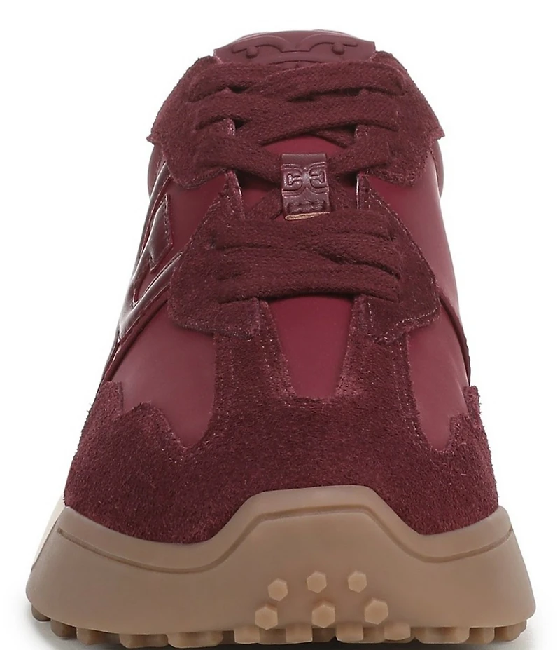 Sam Edelman Langley Suede and Nylon Logo Detail Platform Retro Sneakers