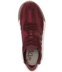 Sam Edelman Langley Suede and Nylon Logo Detail Platform Retro Sneakers
