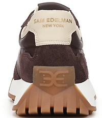 Sam Edelman Langley Suede Nylon Logo Detail Platform Retro Sneakers