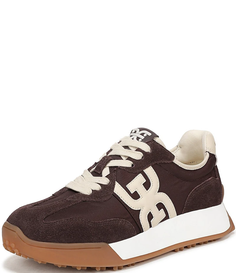 Sam Edelman Langley Suede Nylon Logo Detail Platform Retro Sneakers