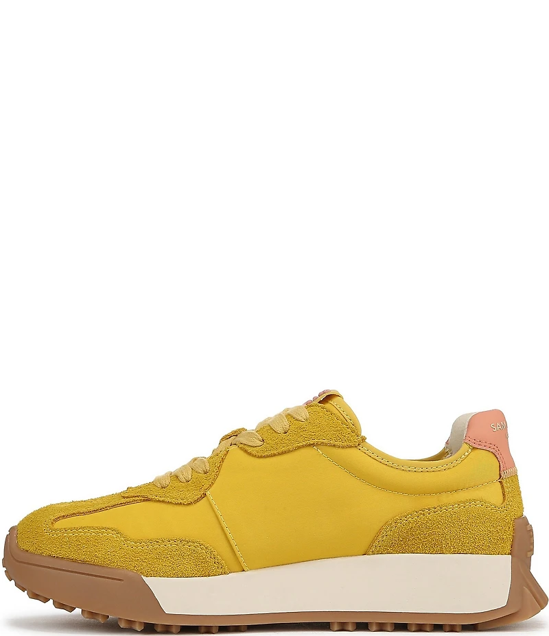 Sam Edelman Langley Suede Nylon Logo Detail Platform Retro Sneakers