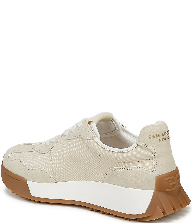 Sam Edelman Langley Suede Nylon Logo Detail Platform Retro Sneakers