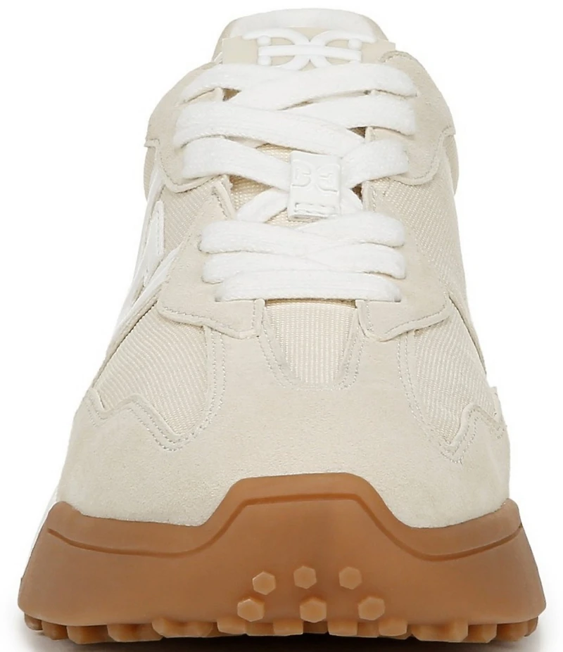 Sam Edelman Langley Suede Nylon Logo Detail Platform Retro Sneakers