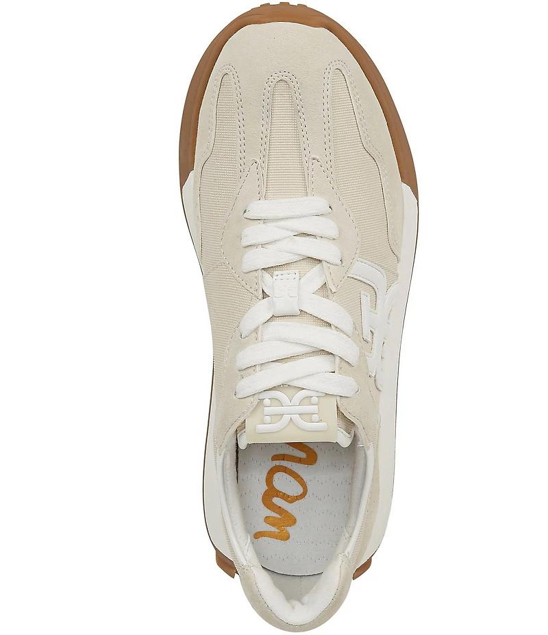 Sam Edelman Langley Suede Nylon Logo Detail Platform Retro Sneakers