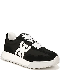 Sam Edelman Langley Suede and Nylon Logo Detail Platform Retro Sneakers