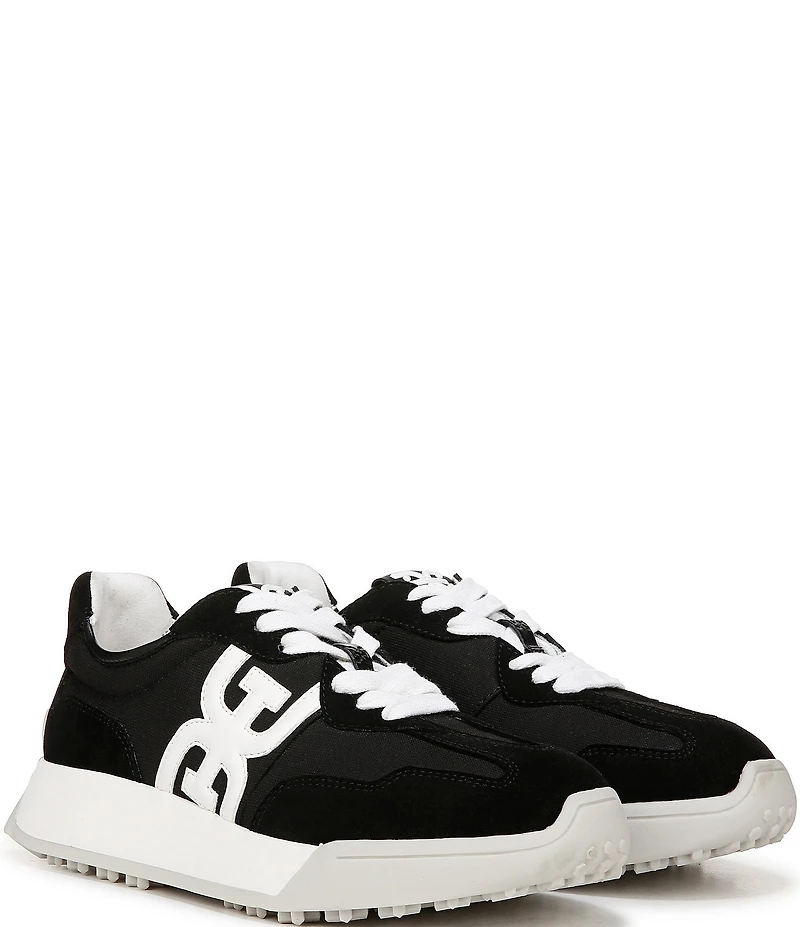 Sam Edelman Langley Suede Nylon Logo Detail Platform Retro Sneakers