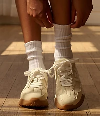 Sam Edelman Langley Suede Nylon Logo Detail Platform Retro Sneakers