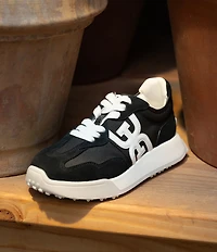 Sam Edelman Langley Suede Nylon Logo Detail Platform Retro Sneakers