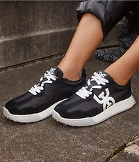 Sam Edelman Langley Suede Nylon Logo Detail Platform Retro Sneakers