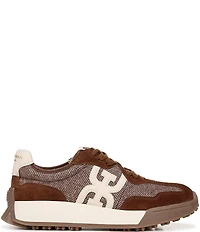 Sam Edelman Langley Tweed and Suede Logo Detail Platform Retro Sneakers