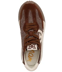 Sam Edelman Langley Tweed and Suede Logo Detail Platform Retro Sneakers