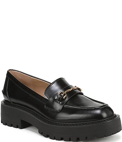 Sam Edelman Lea Leather Bit Buckle Lug Sole Loafers