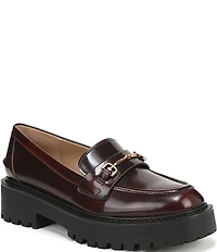 Sam Edelman Lea Leather Bit Buckle Lug Sole Loafers