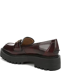 Sam Edelman Lea Leather Bit Buckle Lug Sole Loafers