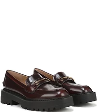Sam Edelman Lea Leather Bit Buckle Lug Sole Loafers