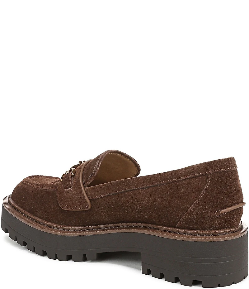 Sam Edelman Lea Suede Bit Buckle Lug Sole Loafers