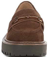 Sam Edelman Lea Suede Bit Buckle Lug Sole Loafers