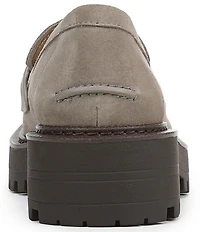 Sam Edelman Lea Suede Bit Buckle Lug Sole Loafers