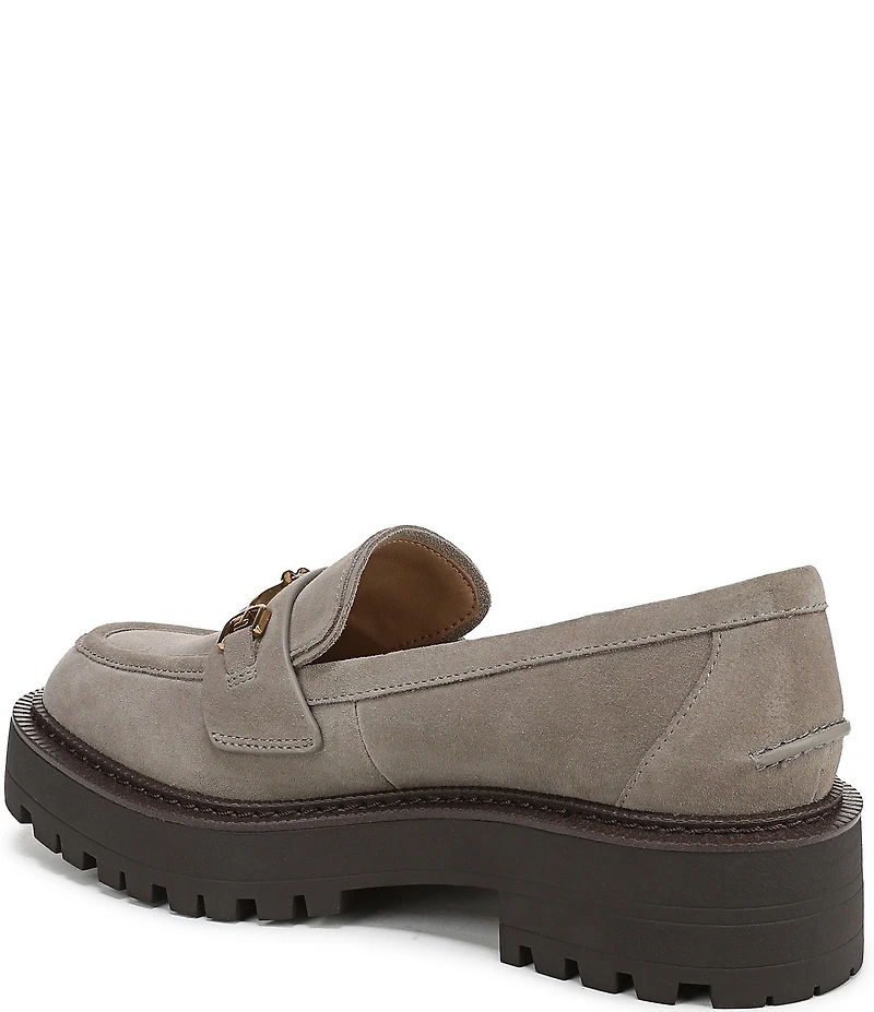 Sam Edelman Lea Suede Bit Buckle Lug Sole Loafers