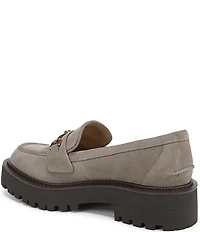 Sam Edelman Lea Suede Bit Buckle Lug Sole Loafers