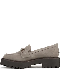 Sam Edelman Lea Suede Bit Buckle Lug Sole Loafers