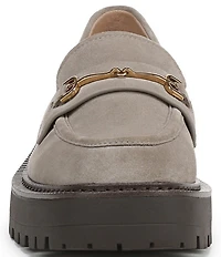 Sam Edelman Lea Suede Bit Buckle Lug Sole Loafers