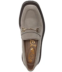 Sam Edelman Lea Suede Bit Buckle Lug Sole Loafers