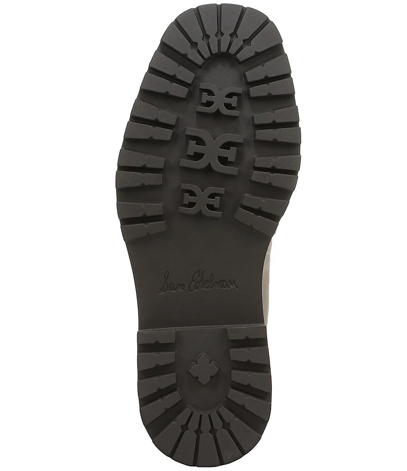 Sam Edelman Lea Suede Bit Buckle Lug Sole Loafers