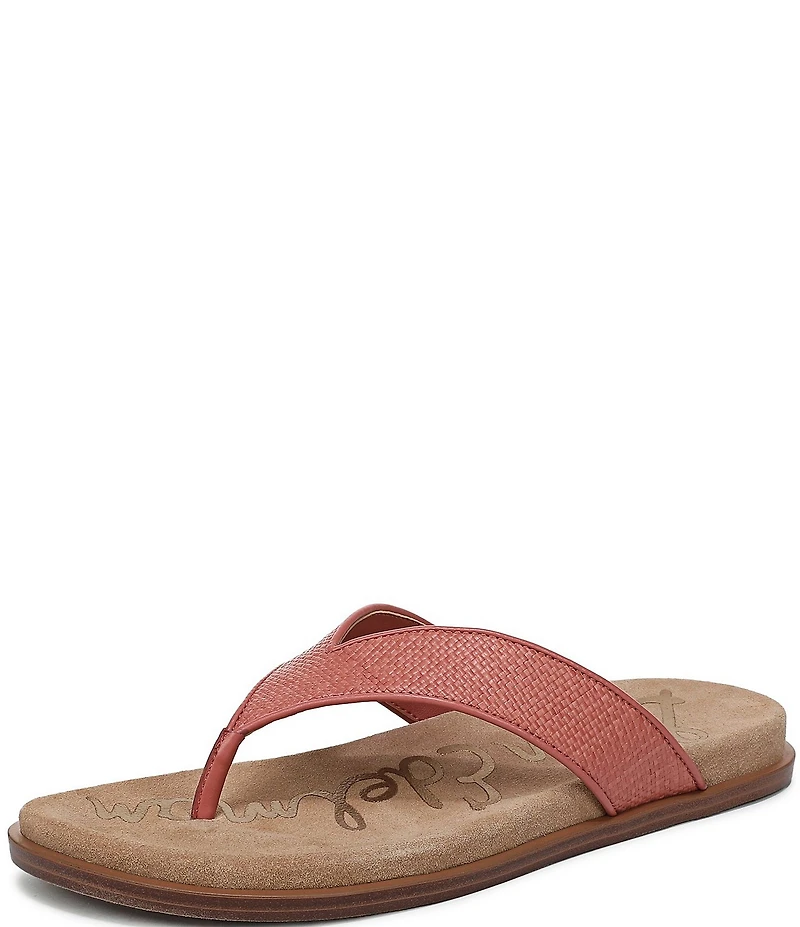 Sam Edelman Lila Basket Weave Raffia Thong Sandals