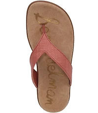 Sam Edelman Lila Basket Weave Raffia Thong Sandals