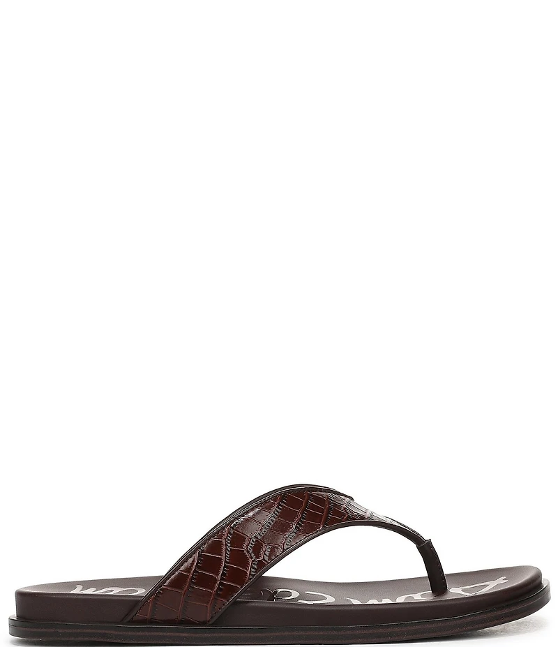Sam Edelman Lila Leather Croco Pint Flip Flops