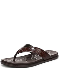 Sam Edelman Lila Leather Croco Pint Flip Flops