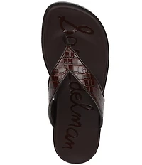 Sam Edelman Lila Leather Croco Pint Flip Flops