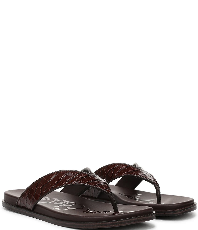 Sam Edelman Lila Leather Croco Pint Flip Flops