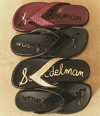 Sam Edelman Lila Leather Croco Pint Flip Flops