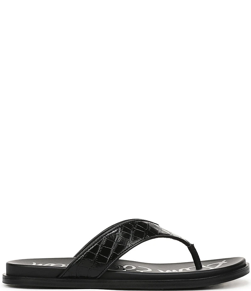 Sam Edelman Lila Leather Croco Pint Flip Flops