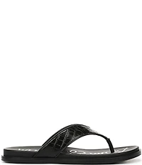 Sam Edelman Lila Leather Croco Pint Flip Flops