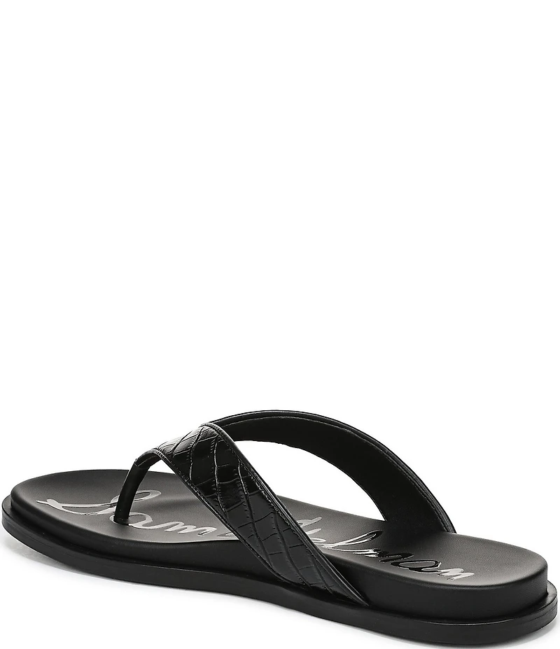 Sam Edelman Lila Leather Croco Pint Flip Flops