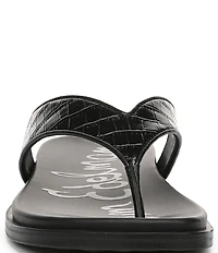 Sam Edelman Lila Leather Croco Pint Flip Flops