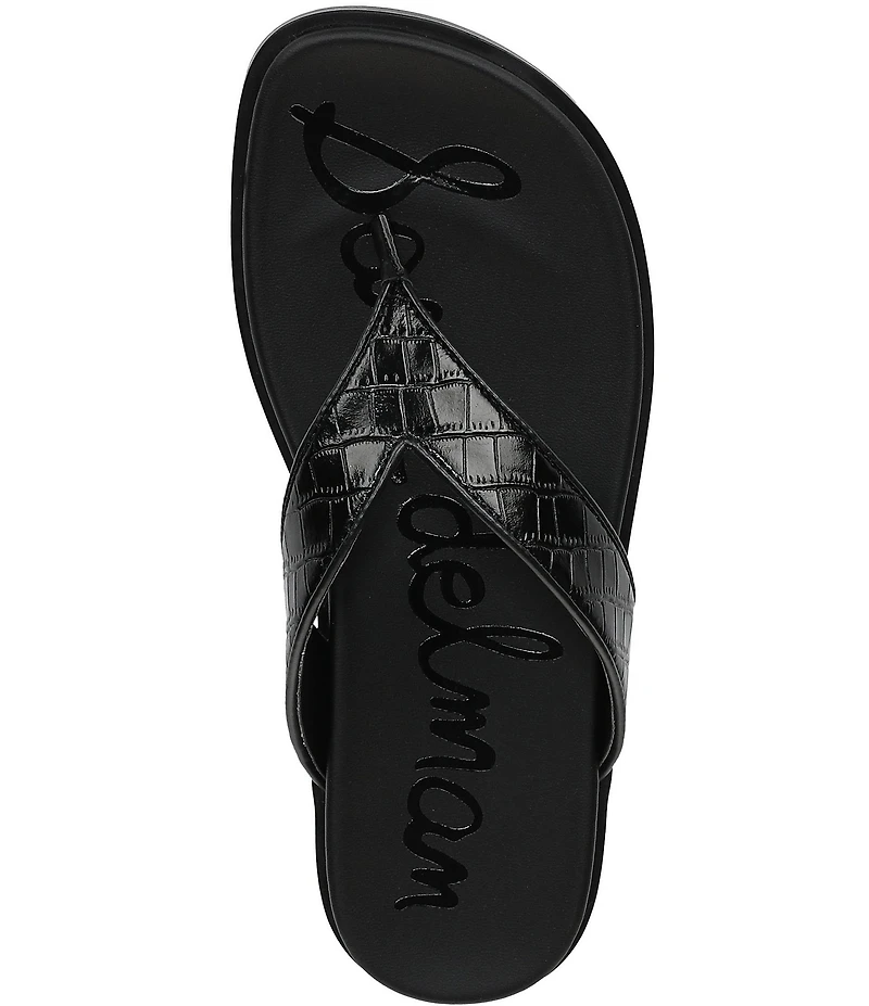 Sam Edelman Lila Leather Croco Pint Flip Flops