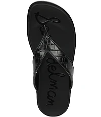 Sam Edelman Lila Leather Croco Pint Flip Flops