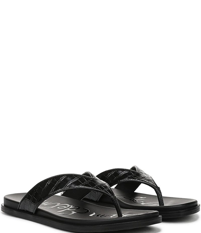 Sam Edelman Lila Leather Croco Pint Flip Flops