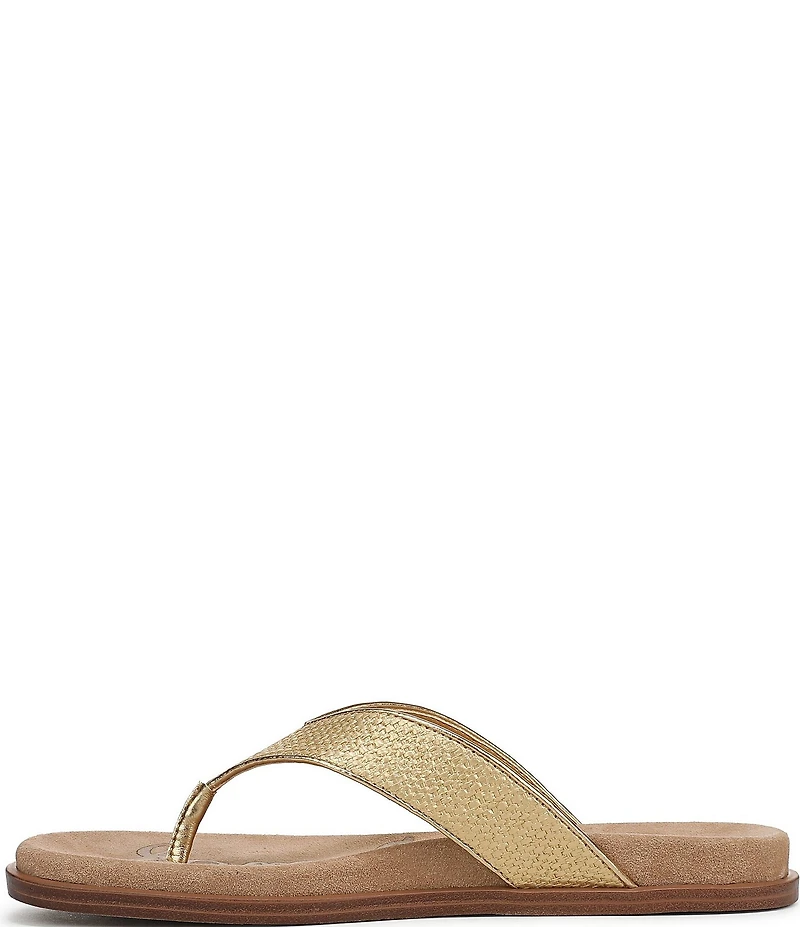 Sam Edelman Lila Metallic Basket Weave Raffia Thong Sandals