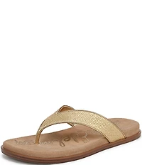 Sam Edelman Lila Metallic Basket Weave Raffia Thong Sandals
