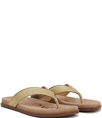 Sam Edelman Lila Metallic Basket Weave Raffia Thong Sandals